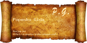 Popesku Gida névjegykártya